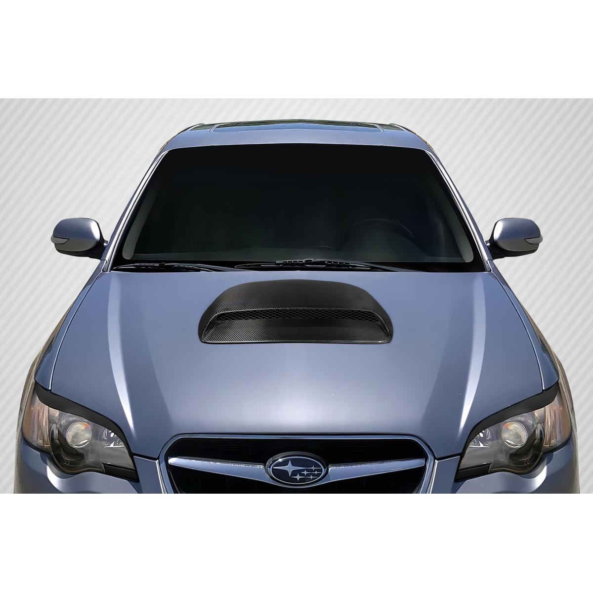 Modify your Subaru Legacy 2005 with our Exterior/Hoods - Front view of the vehicle and hood scoop