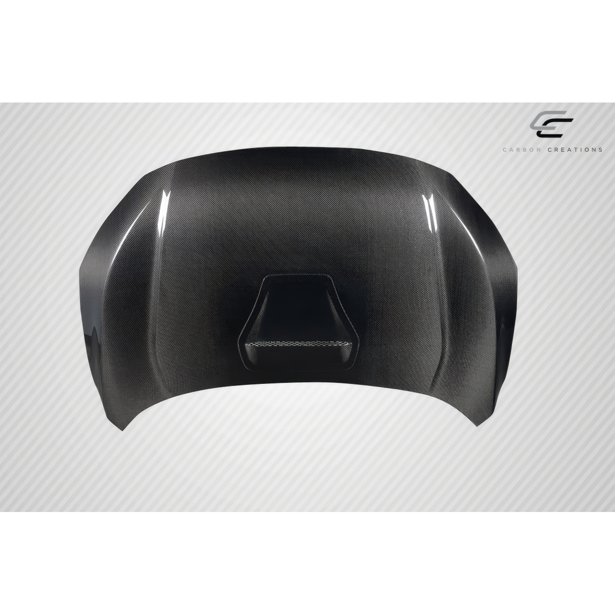 Modify your Honda Civic 2016 with our Exterior/Hoods - Top view of a carbon fiber hood part