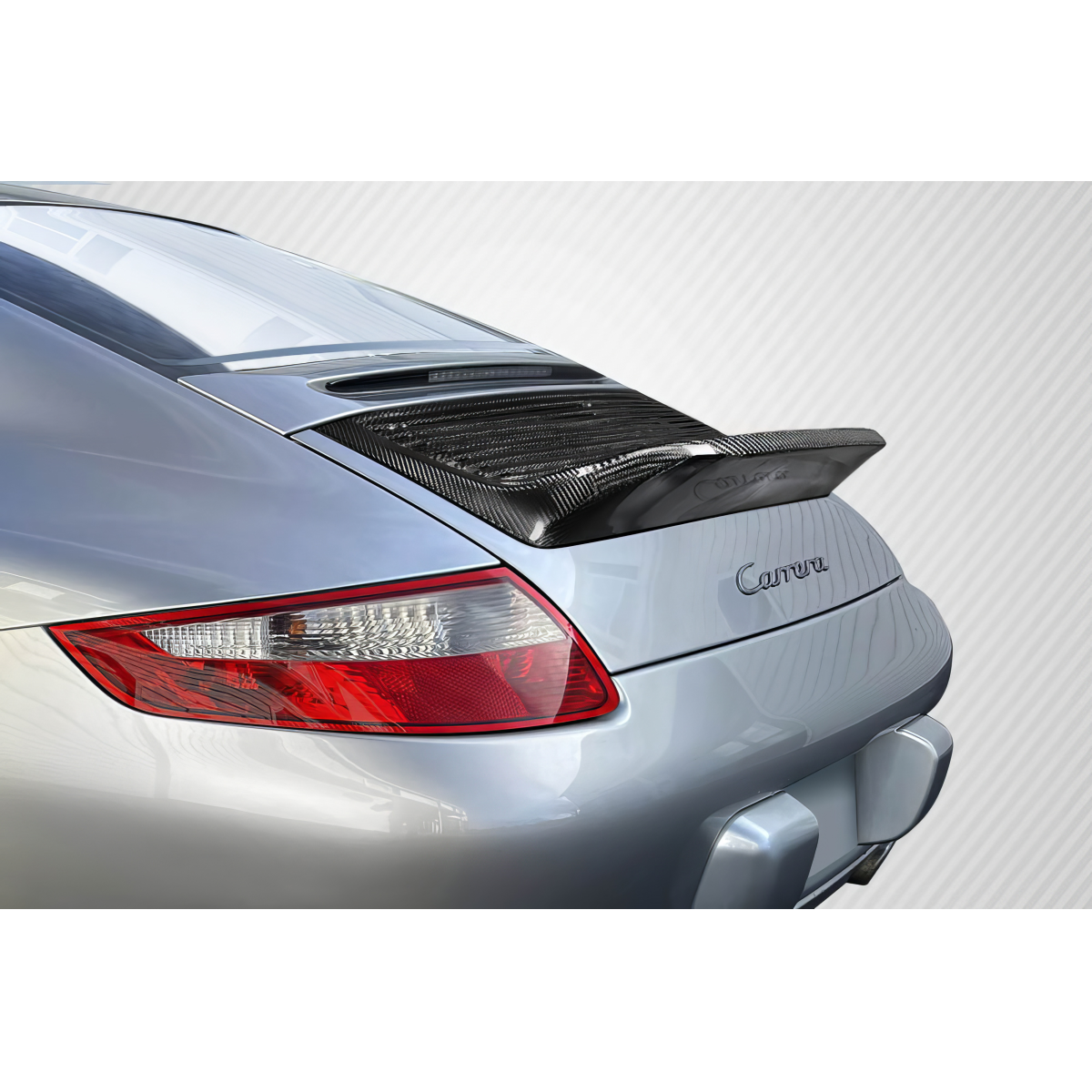 Modify your Porsche 911 2005 with our Exterior/Wings - Rear view of spoiler at slight angle from above