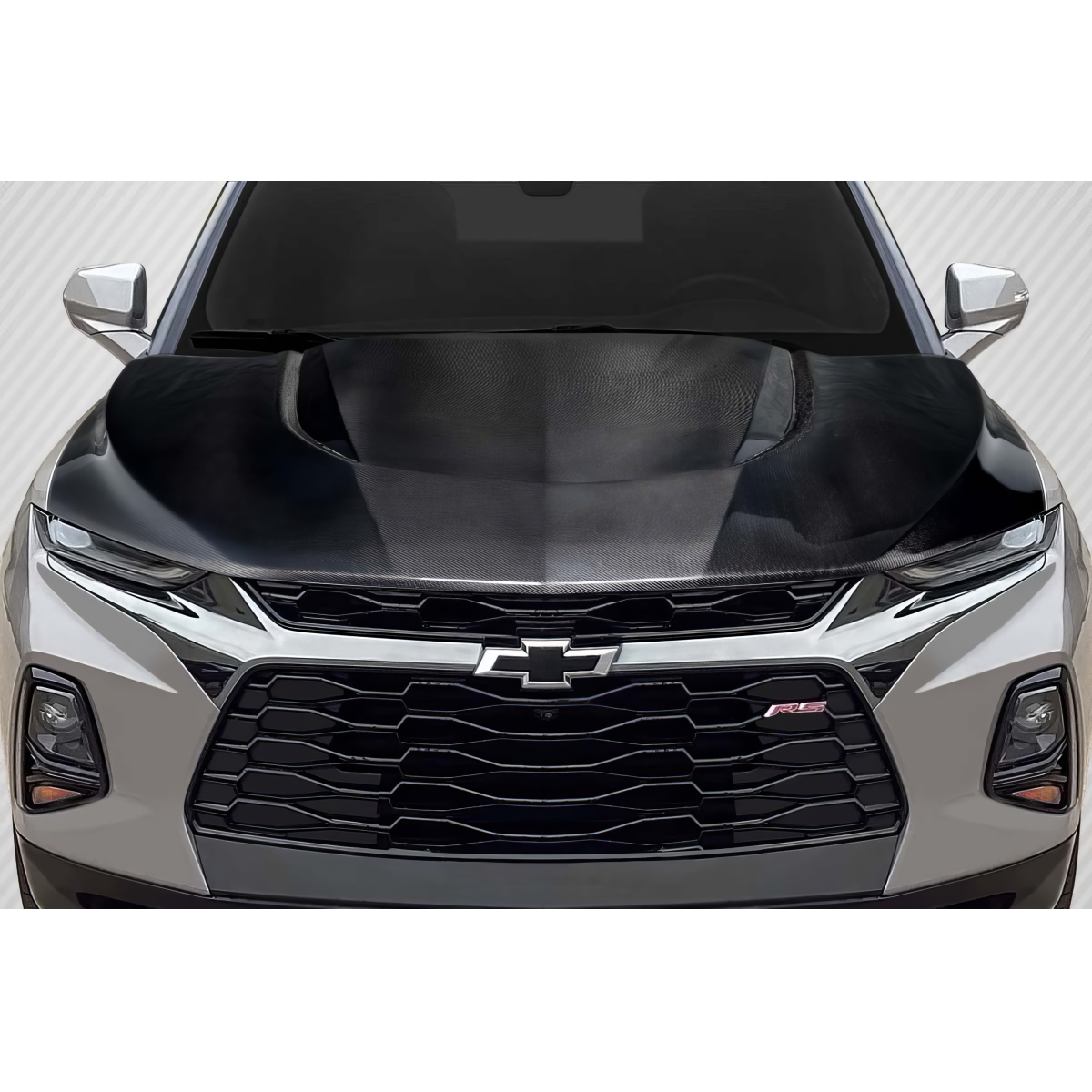 Modify your Chevrolet Blazer 2019 with our Exterior/Hoods - Top front angle view of vehicle hood