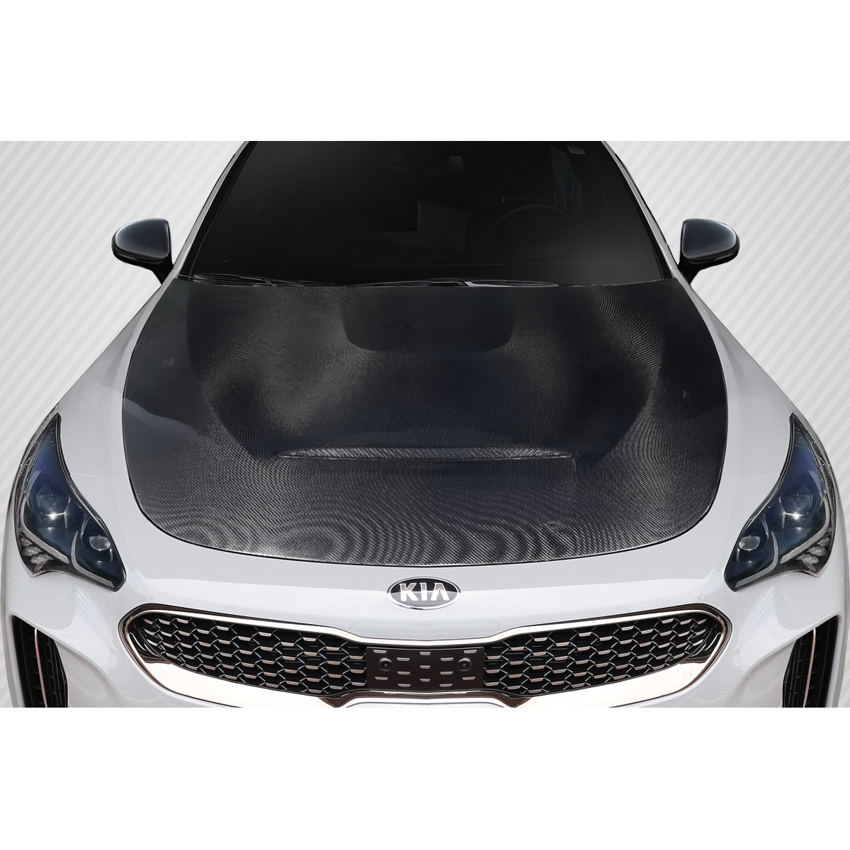 Modify your KIA Stinger 2018 with our Exterior/Hoods - Viewed from the top angle