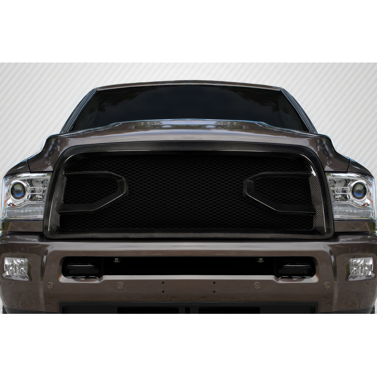 Modify your Dodge Ram 2009 with our Exterior/Grilles - Front view of a vehicle grille at eye level