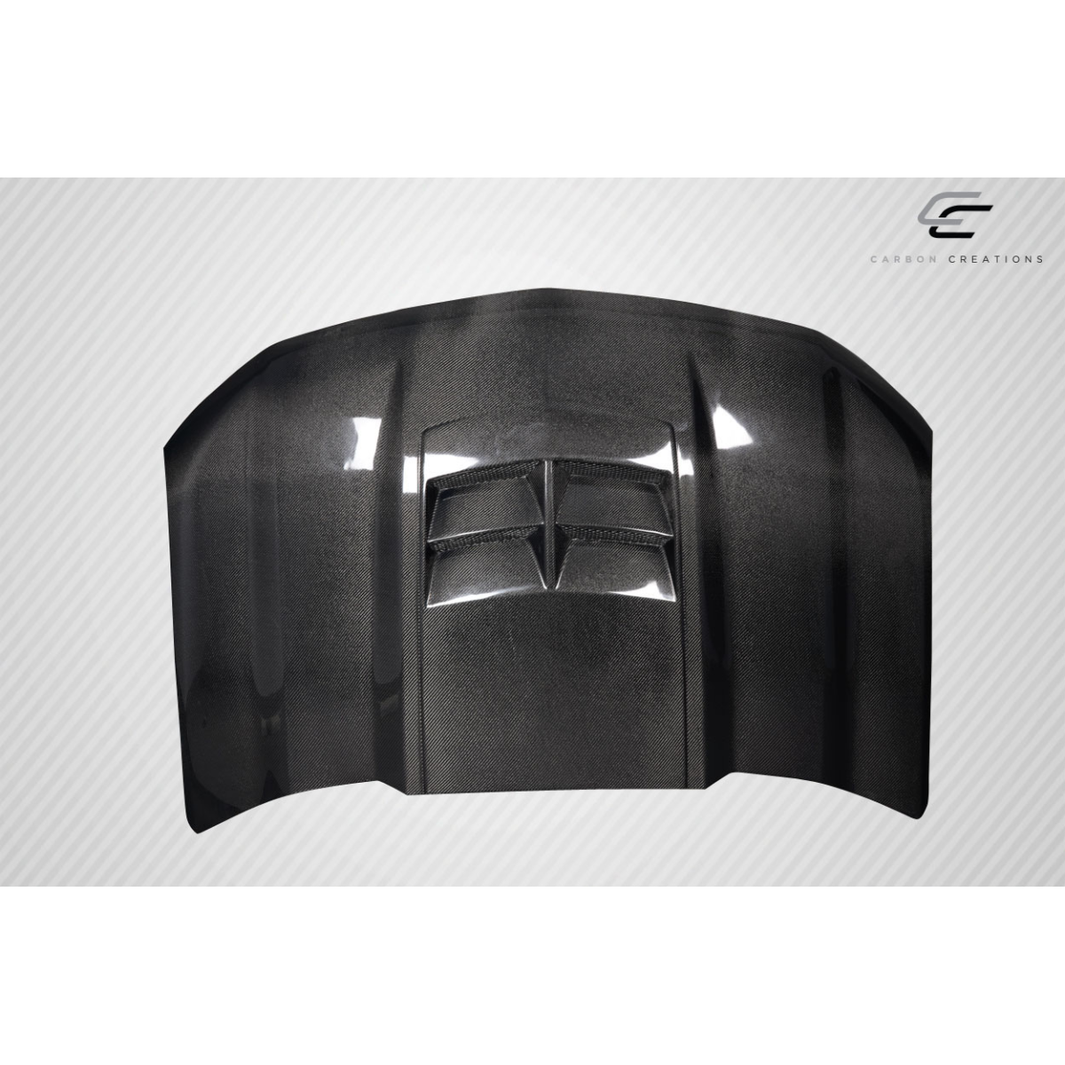 Modify your Chevrolet Silverado 1500 2019 with our Exterior/Hoods - Front view of the carbon fiber hood part