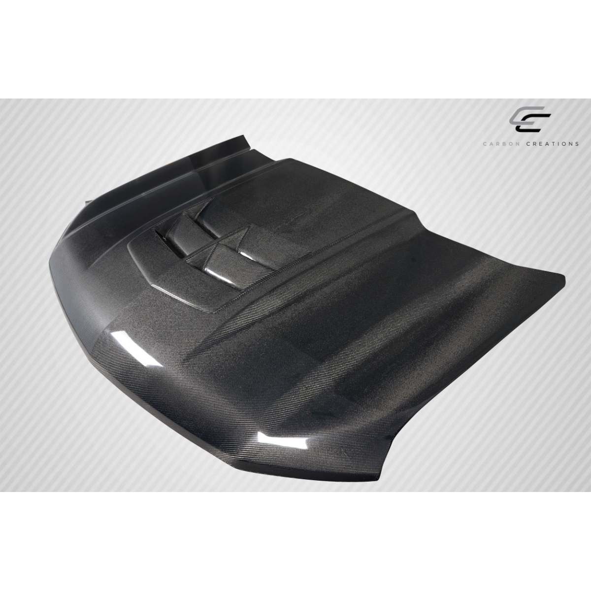 Modify your Chevrolet Silverado 1500 2019 with our Exterior/Hoods - Viewed from a slight angle above and to the side