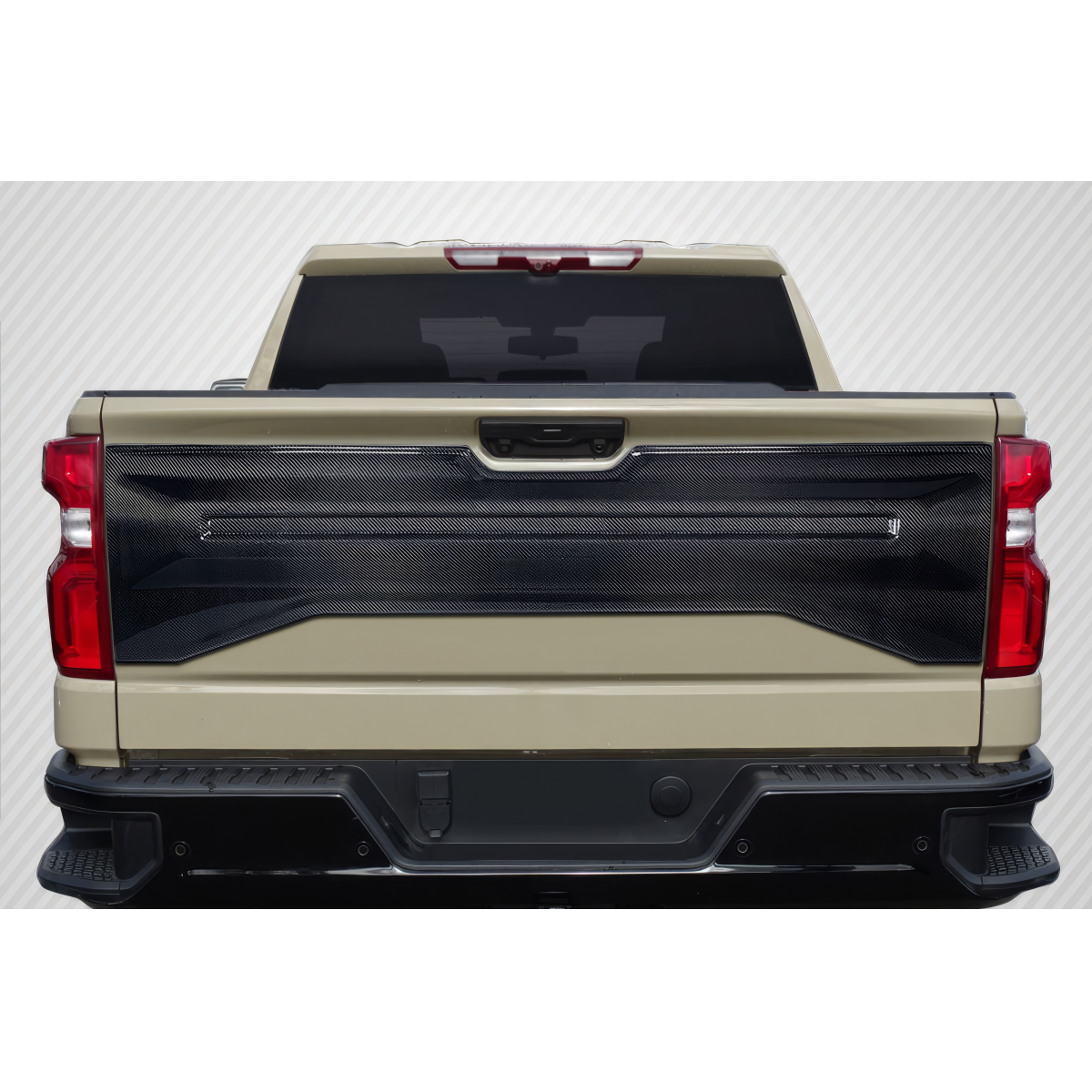 Modify your Chevrolet Silverado 1500 2019 with our Others - Rear view of vehicle with tailgate panel straight on