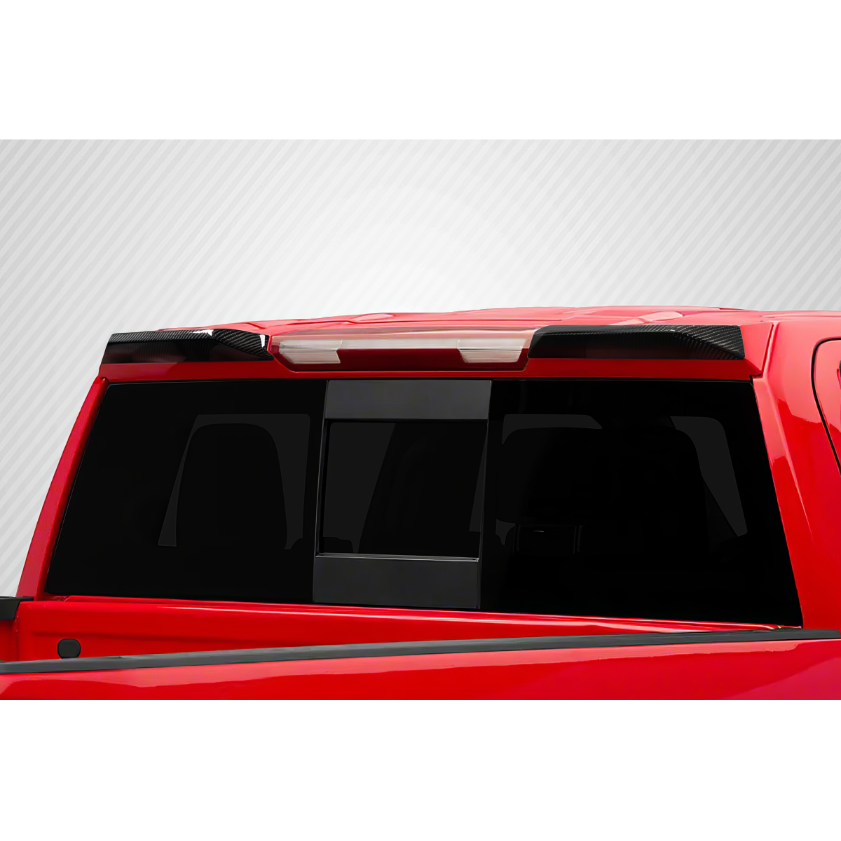 Modify your Chevrolet Silverado 1500 2019 with our Exterior/Wings - Rear view at an angle showing the spoiler design