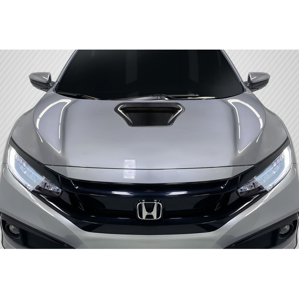 Modify your Honda Civic 2017 with our Exterior/Hoods - Viewed from front with slight downward angle