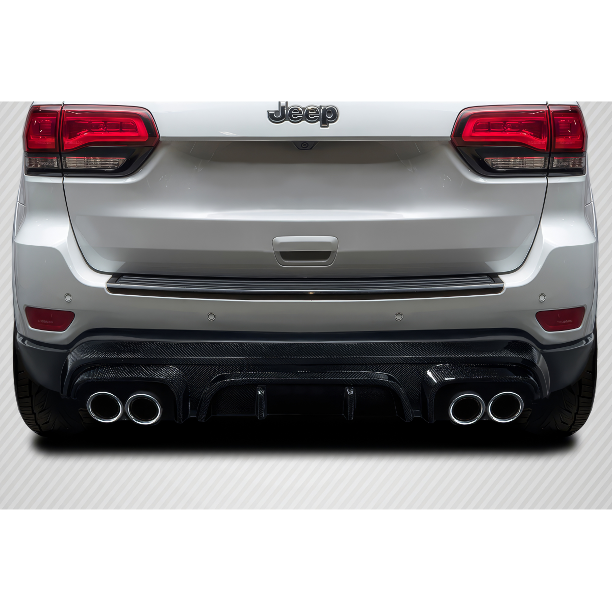 Modify your Jeep Cherokee 2011 with our Exterior/Diffusers - Rear view showing the diffuser at a straight angle