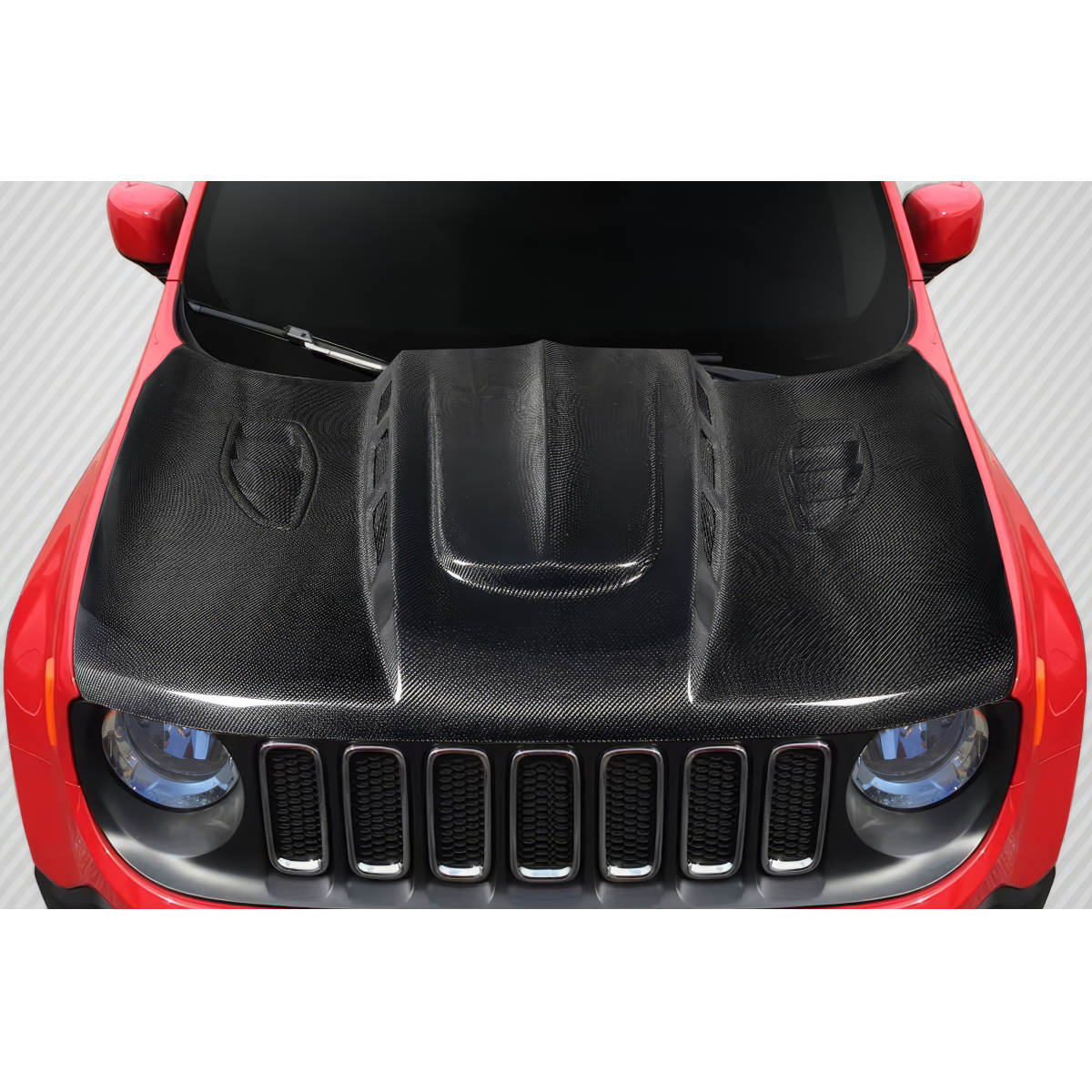 Modify your Jeep Renegade 2015 with our Exterior/Hoods - Top down view of the car hood