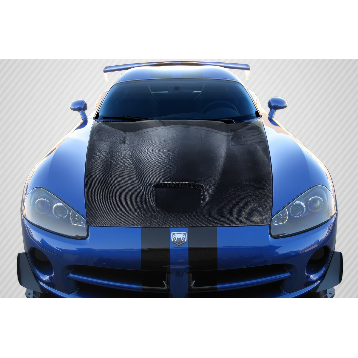 Modify your Dodge Viper 2003 with our Exterior/Hoods - Front view of hood at a high angle