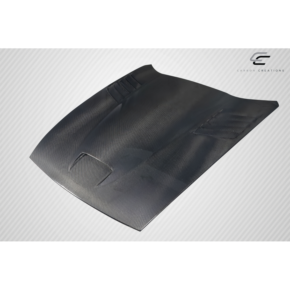 Modify your Dodge Viper 2003 with our Exterior/Hoods - Top view of carbon fiber hood at a slight angle