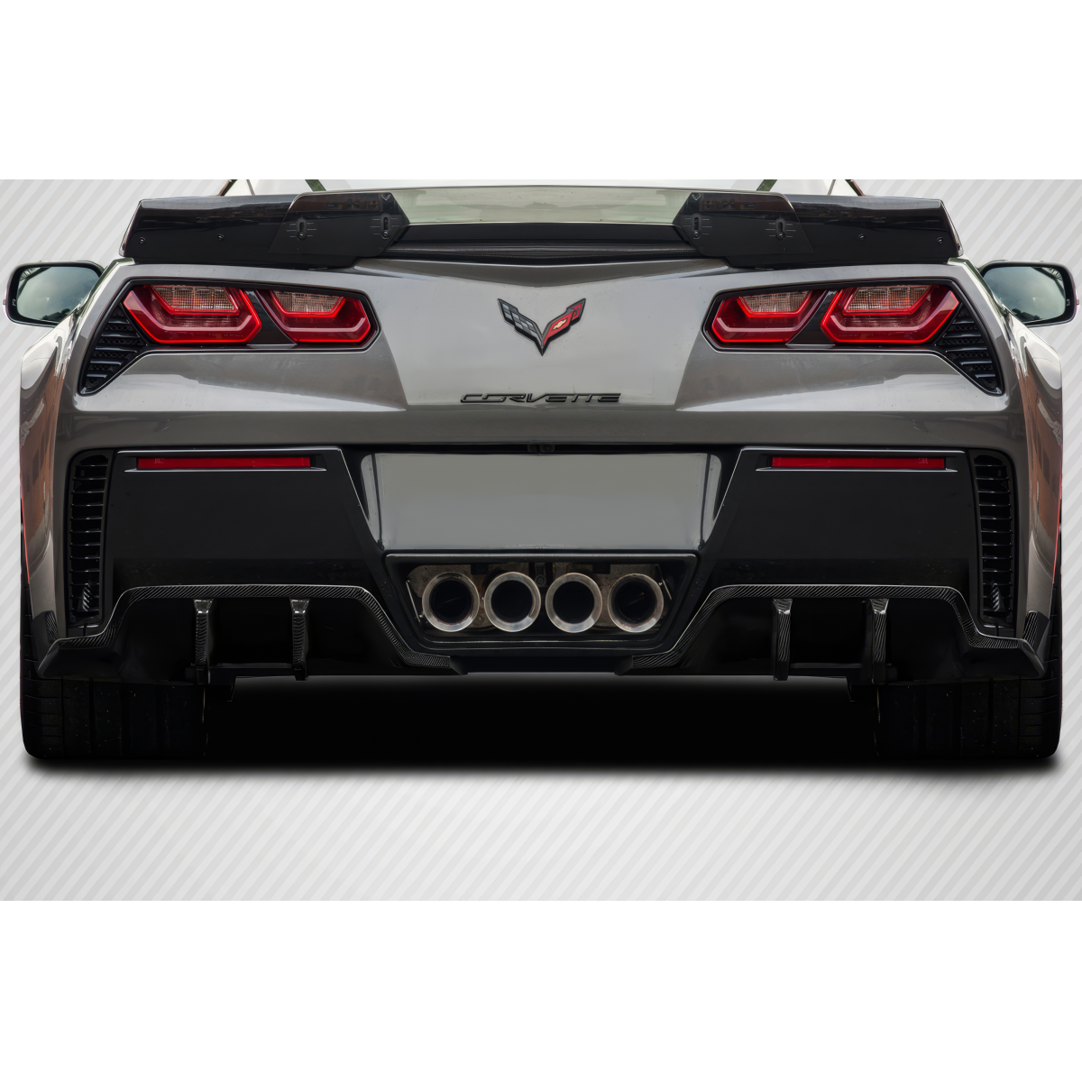 Modify your Chevrolet Corvette 2014 with our Exterior/Diffusers - Rear view angle of vehicle part display