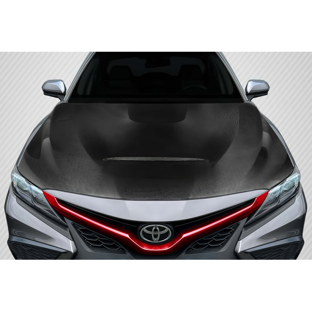 Modify your Toyota Camry 2018 with our Exterior/Hoods - Front view of the hood at a slight angle