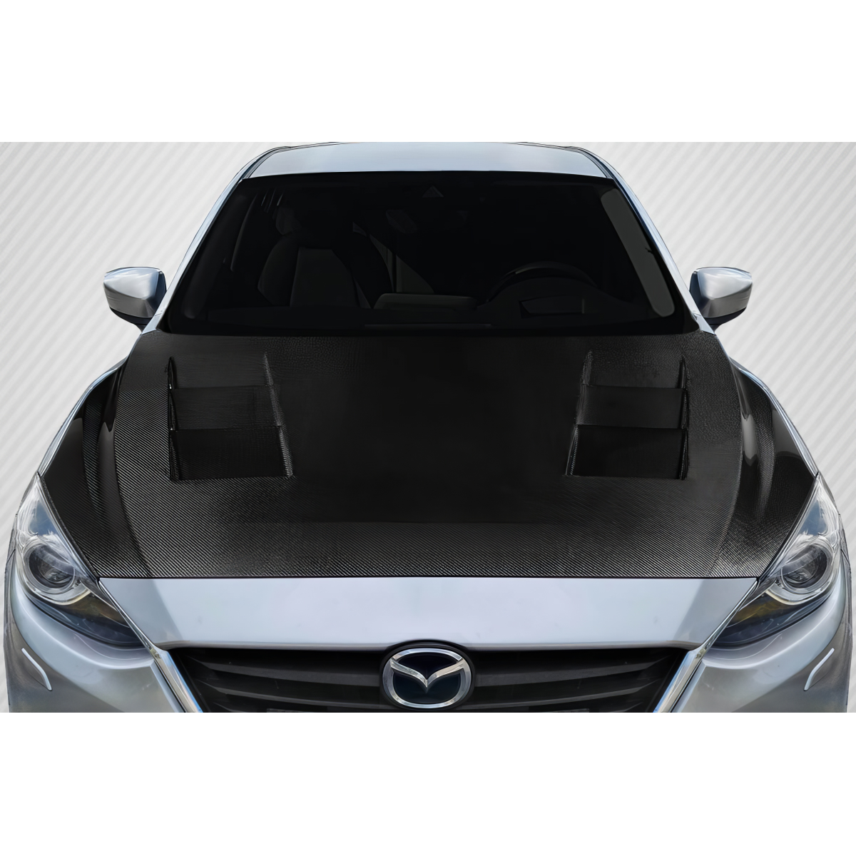 Modify your Mazda 3 2014 with our Exterior/Hoods - Top down view of hood at slight angle