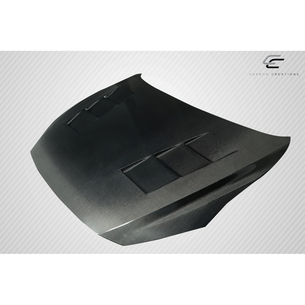 Modify your Mazda 3 2014 with our Exterior/Hoods - Viewed from a slight overhead angle