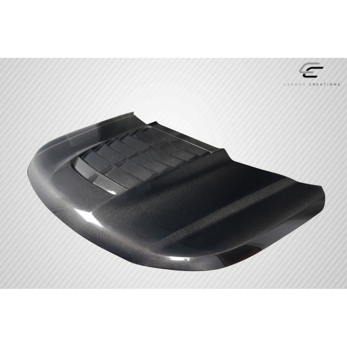 Modify your Ford Explorer 2016 with our Exterior/Hoods - Top down view of hood part at shallow angle