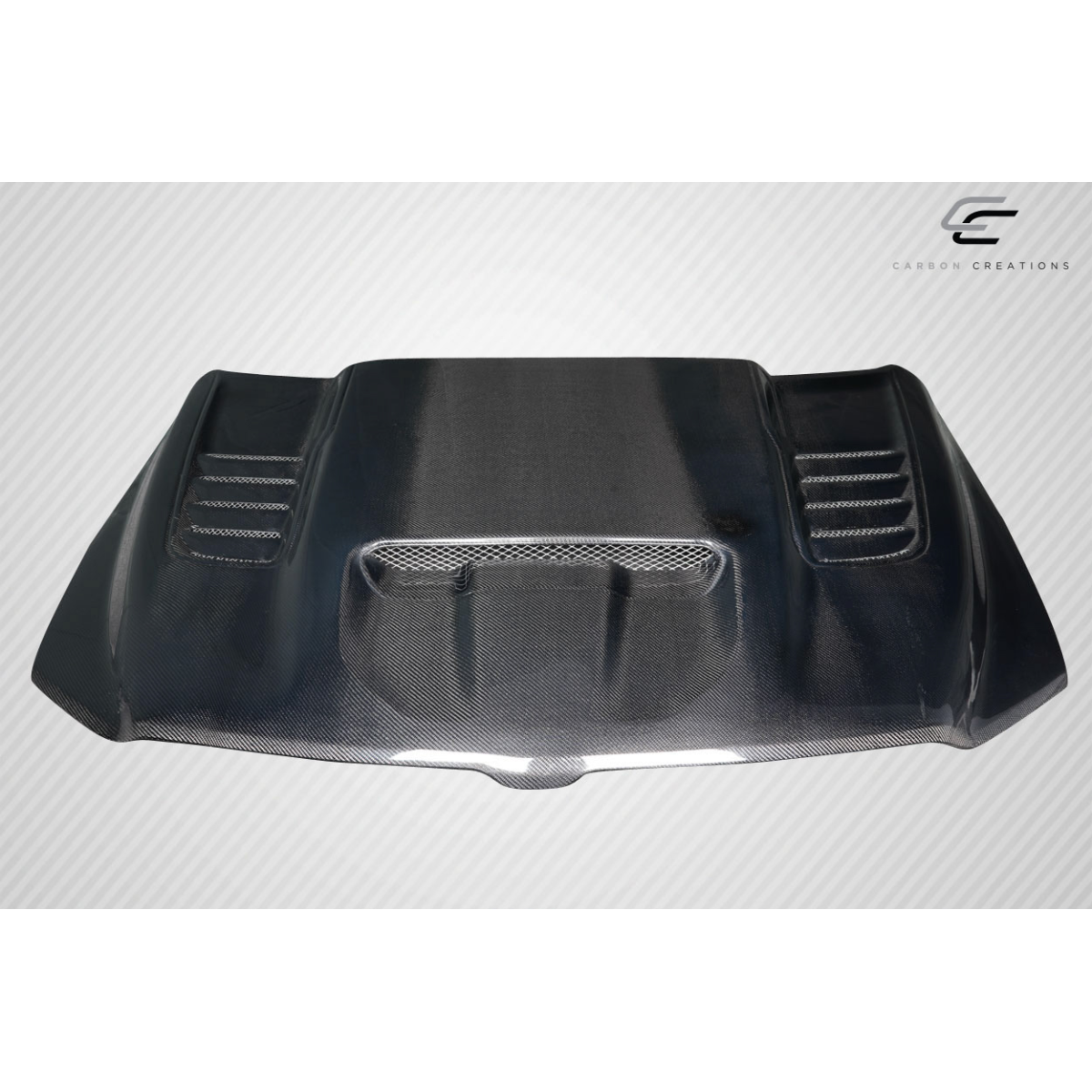 Modify your Dodge Ram 2019 with our Exterior/Hoods - Top-down view of the carbon fiber hood