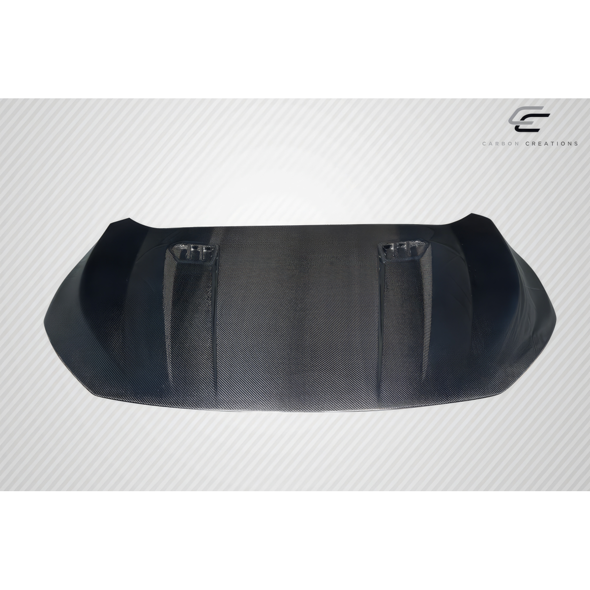 Modify your Honda Civic 2016 with our Exterior/Hoods - Top down view of carbon fiber hood in black