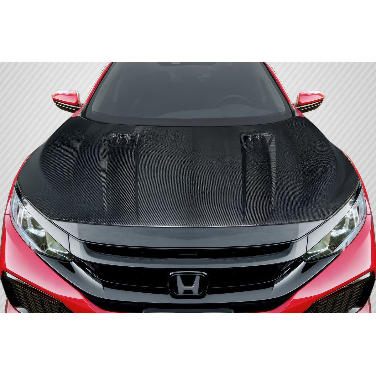 Modify your Honda Civic 2016 with our Exterior/Hoods - Top down view of Honda Civic hood part