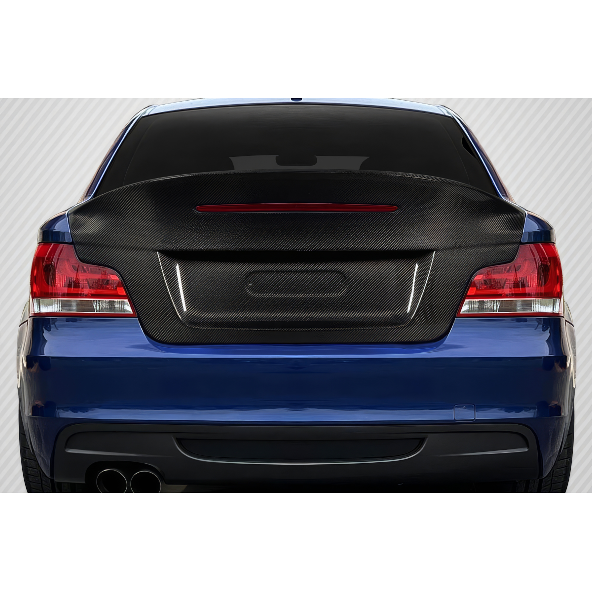 Modify your BMW 1-Series 2008 with our Exterior/Trunks - Rear view featuring carbon fiber trunk lid