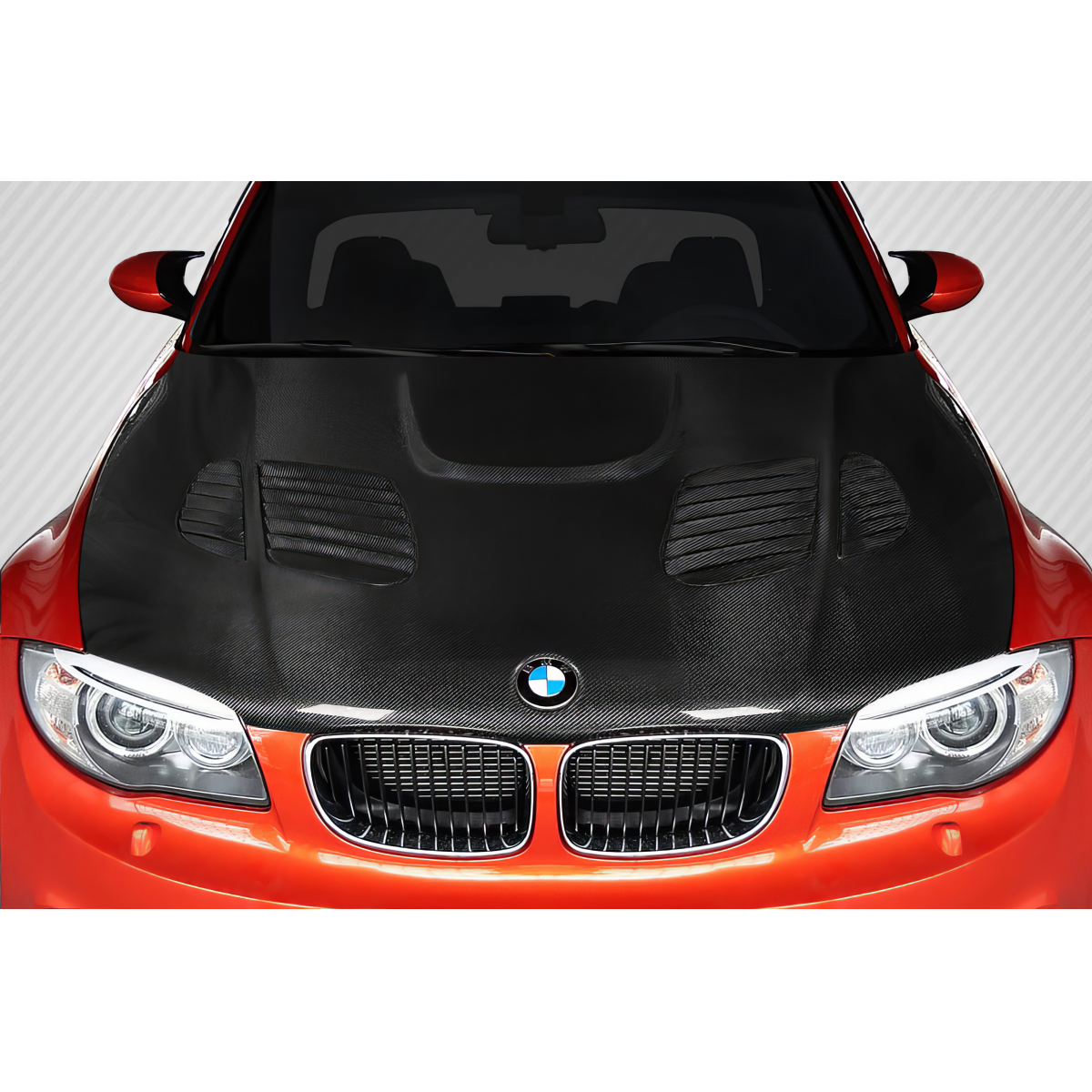 Modify your BMW 1-Series 2008 with our Exterior/Hoods - Viewed from front angle of the vehicle
