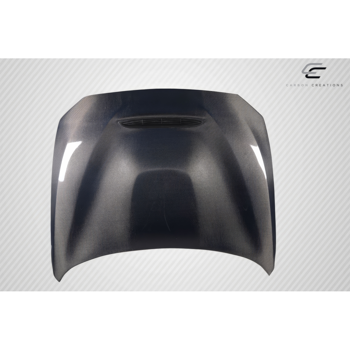 Modify your BMW 2-Series 2014 with our Exterior/Hoods - Top view of carbon fiber hood at a slight angle