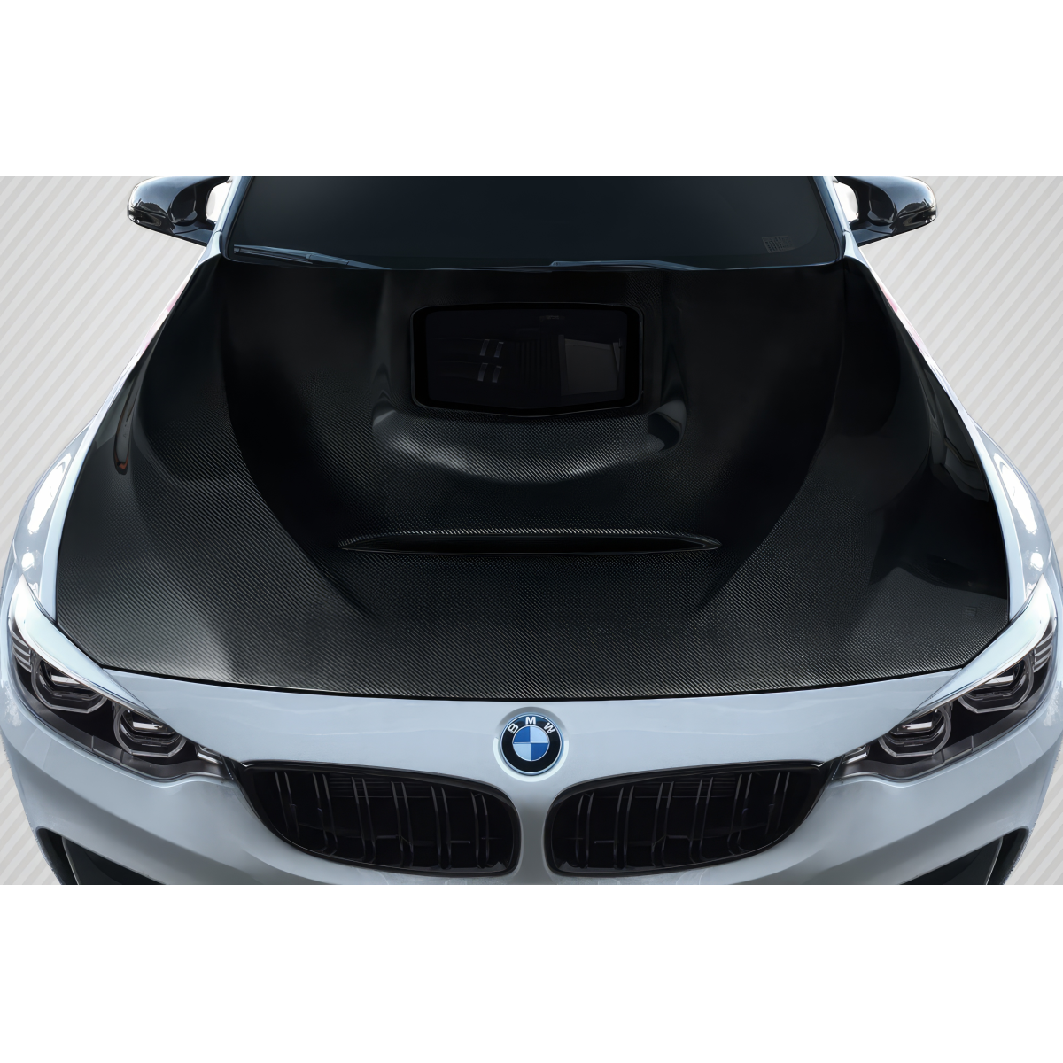 Modify your BMW M3 2014 with our Exterior/Hoods - Top down view of hood at a slight angle