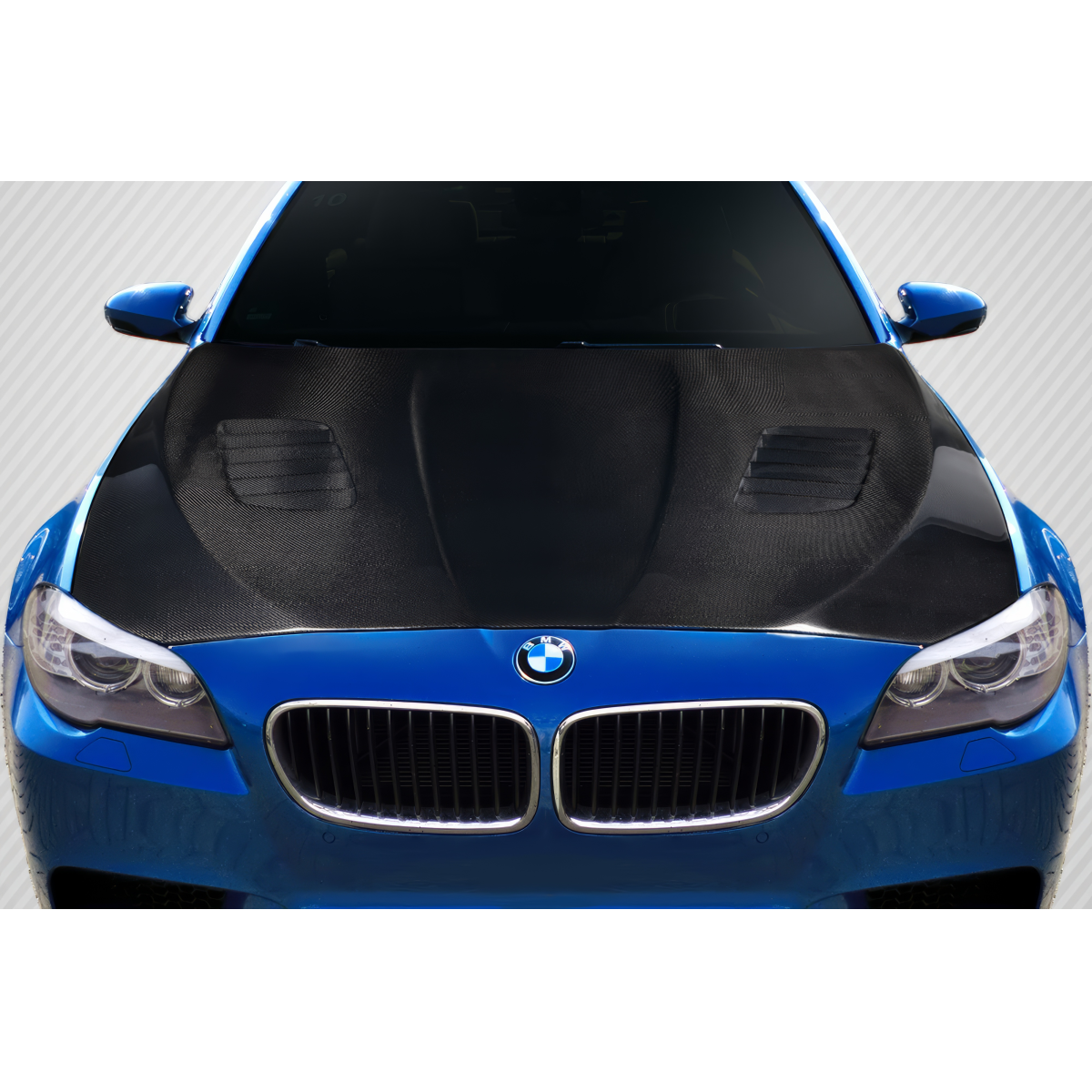 Modify your BMW 5-Series 2011 with our Exterior/Hoods - Front view of the BMW 5 Series with carbon fiber hood