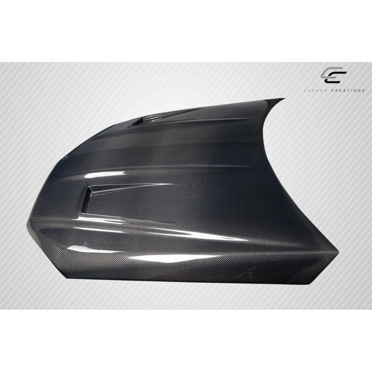 Modify your Mercedes-Benz C300 2008 with our Exterior/Hoods - Angled view showcasing carbon fiber hood design