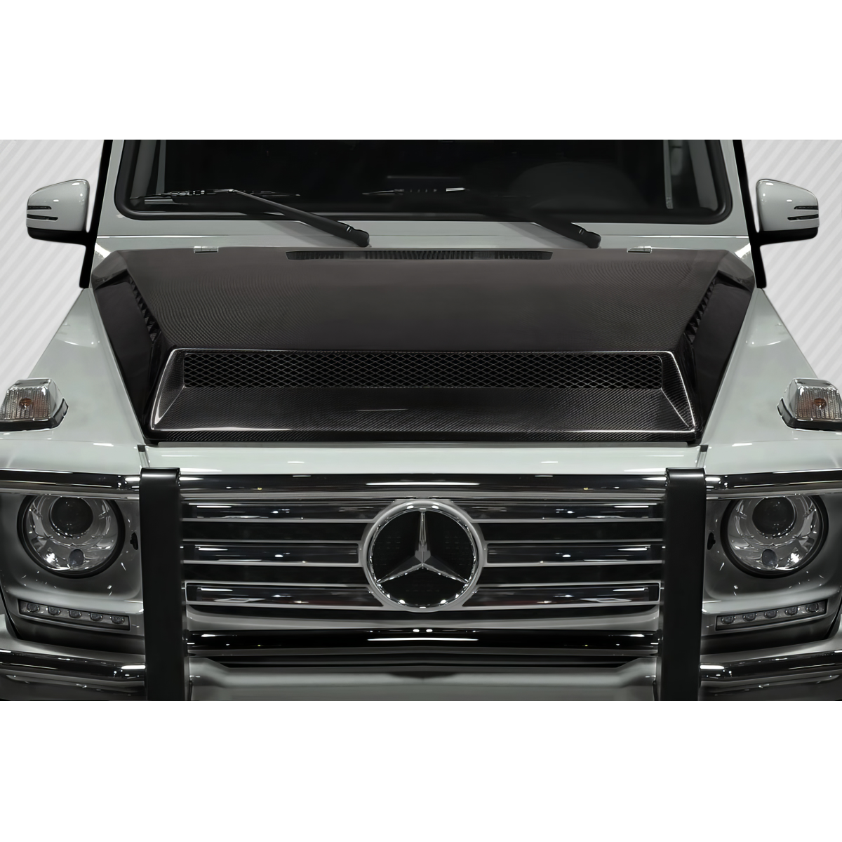 Modify your Mercedes-Benz G-Class 2000 with our Exterior/Hoods - Front angle view of a hood on a vehicle