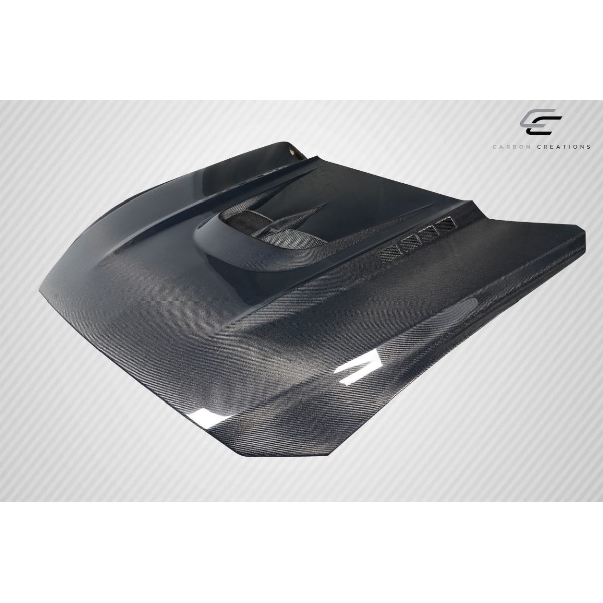 Modify your Ford Mustang 2015 with our Exterior/Hoods - The part is viewed from a slight angle above