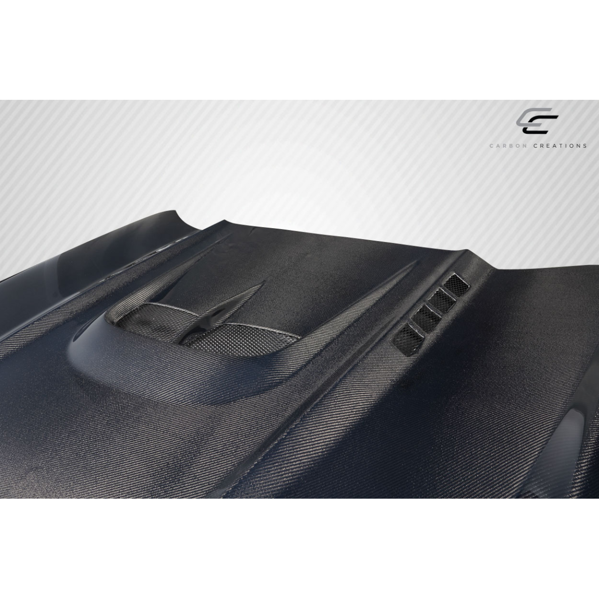 Modify your Ford Mustang 2015 with our Exterior/Hoods - Viewed from a slight top angle showing texture