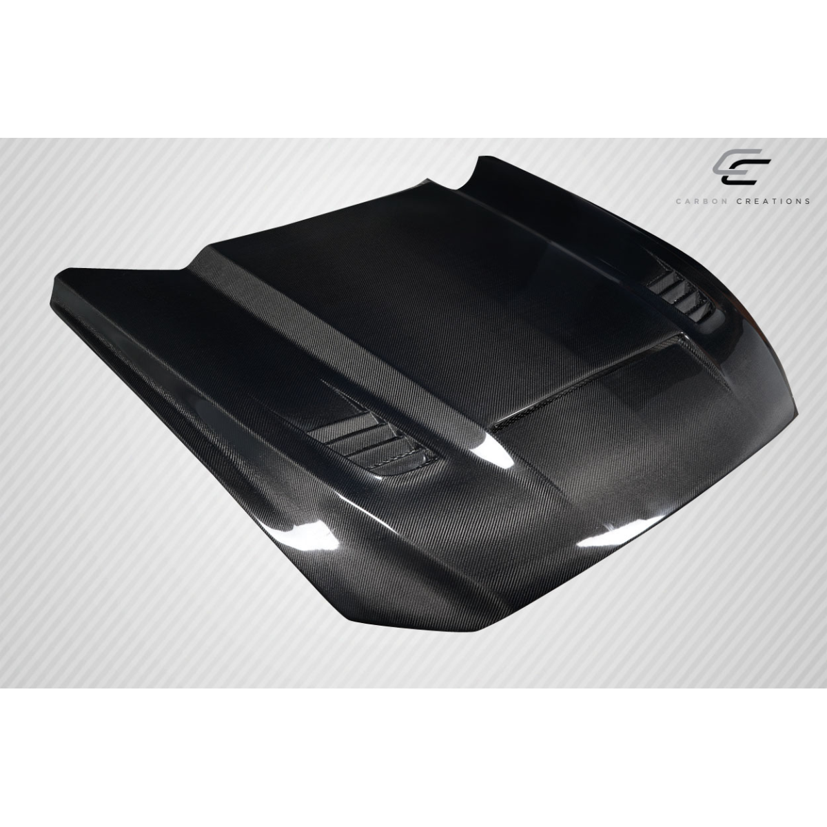 Modify your Ford Mustang 2015 with our Exterior/Hoods - The part is shown from a front angle