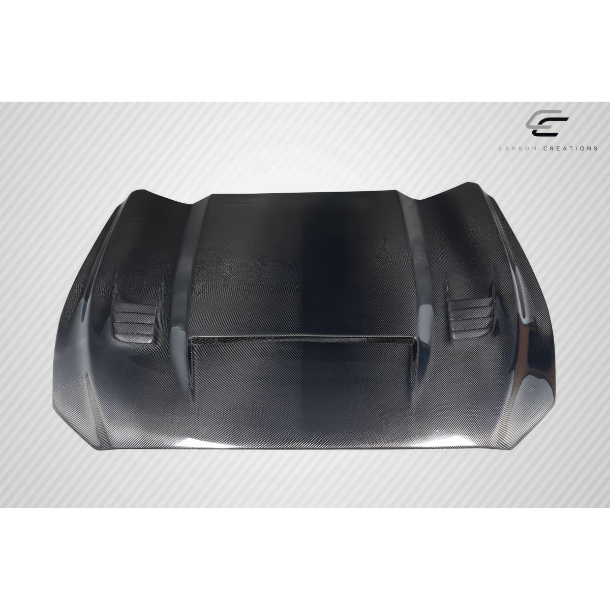 Modify your Ford Mustang 2015 with our Exterior/Hoods - Top down view of carbon fiber hood