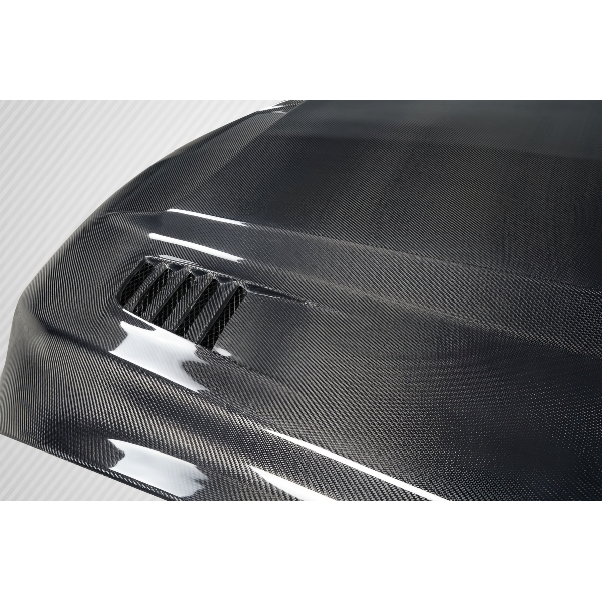 Modify your Ford Mustang 2015 with our Exterior/Hoods - Top down view of carbon fiber hood