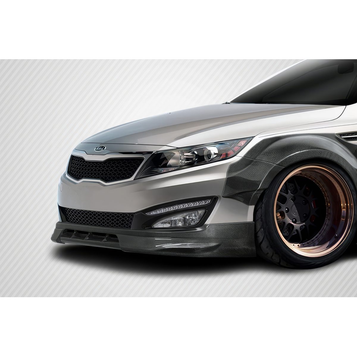 Modify your KIA Optima 2011 with our Exterior/Complete Body Kits - Front angle view of KIA Optima body kit