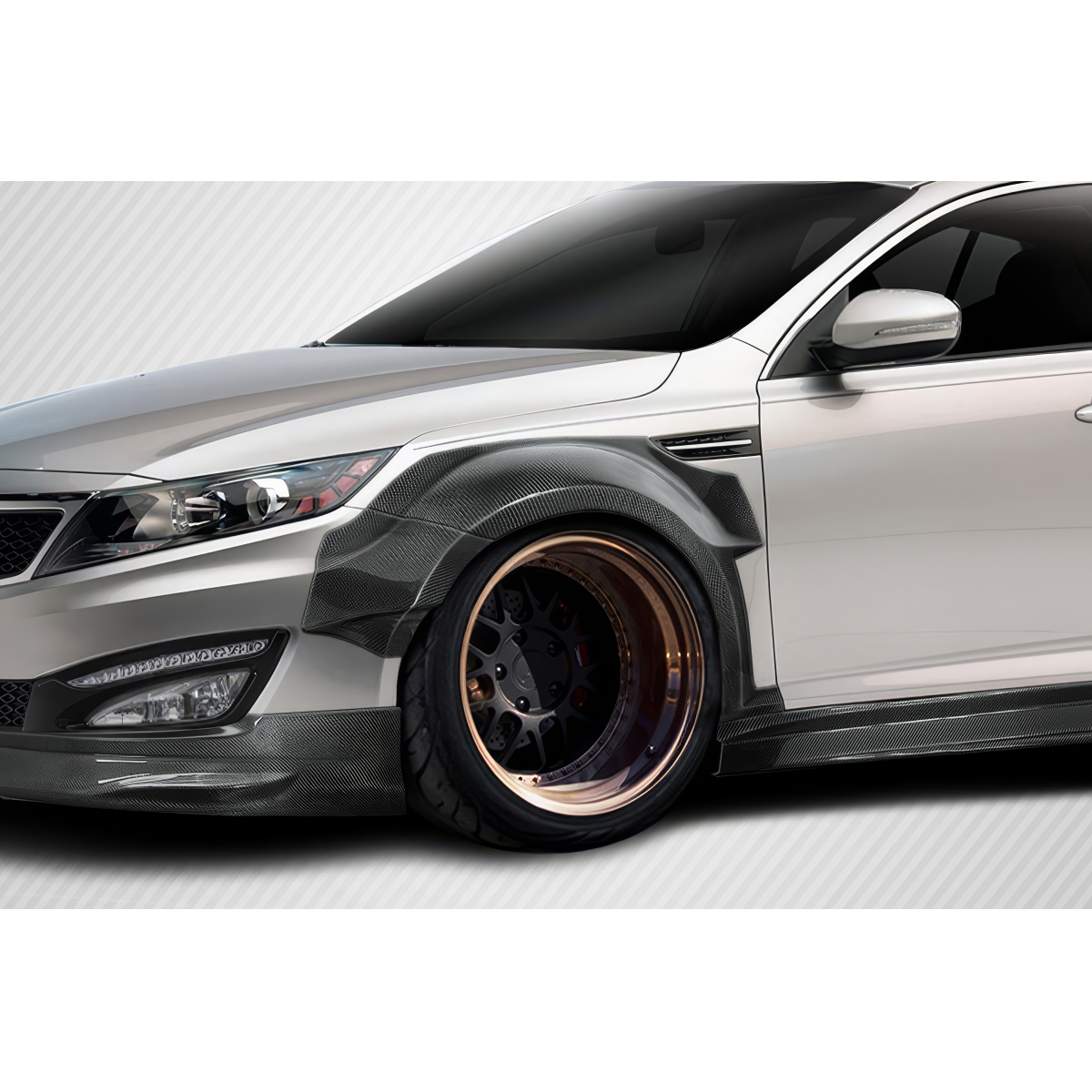 Modify your KIA Optima 2011 with our Exterior/Complete Body Kits - Front quarter angle of vehicle display