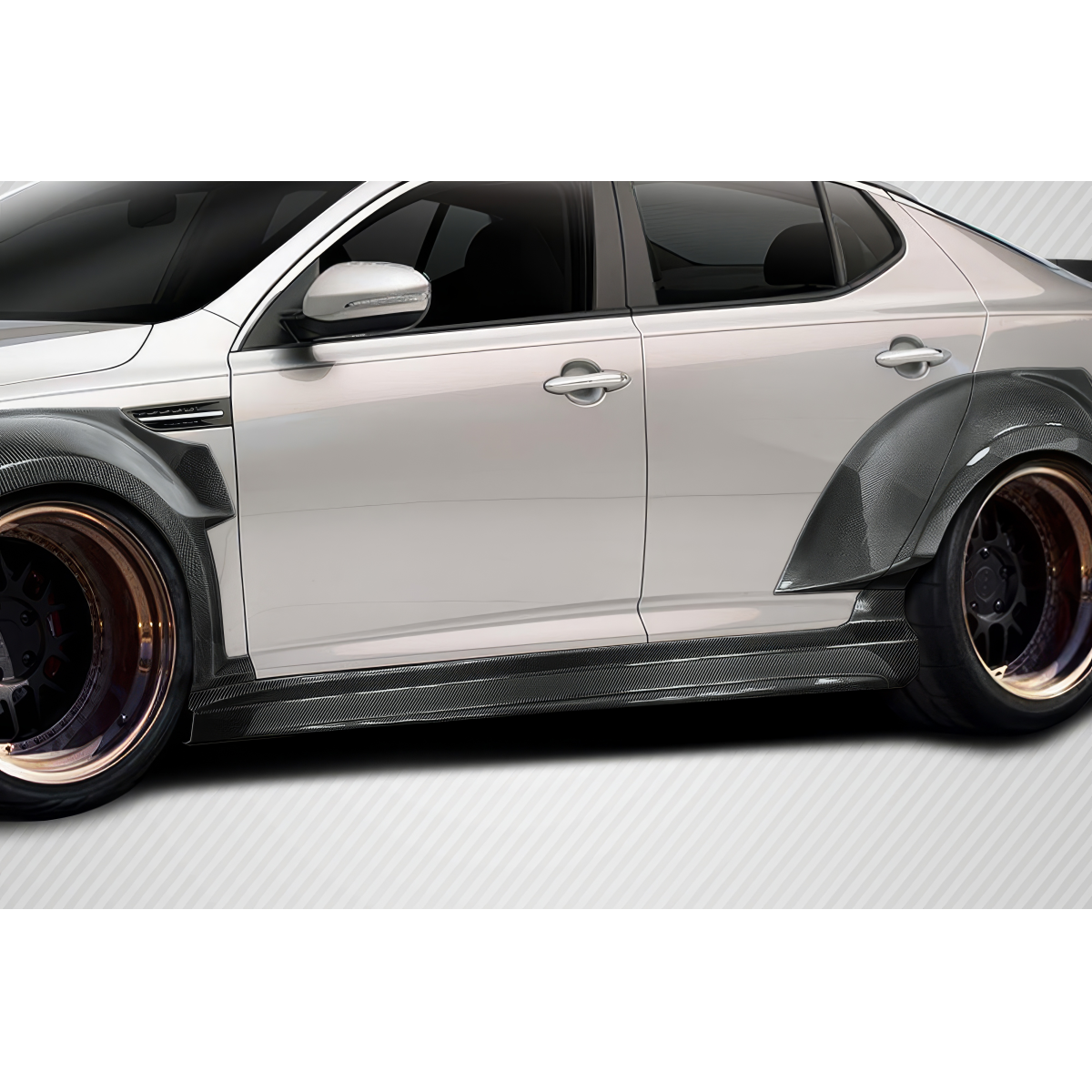 Modify your KIA Optima 2011 with our Exterior/Complete Body Kits - Image shows side view of car part
