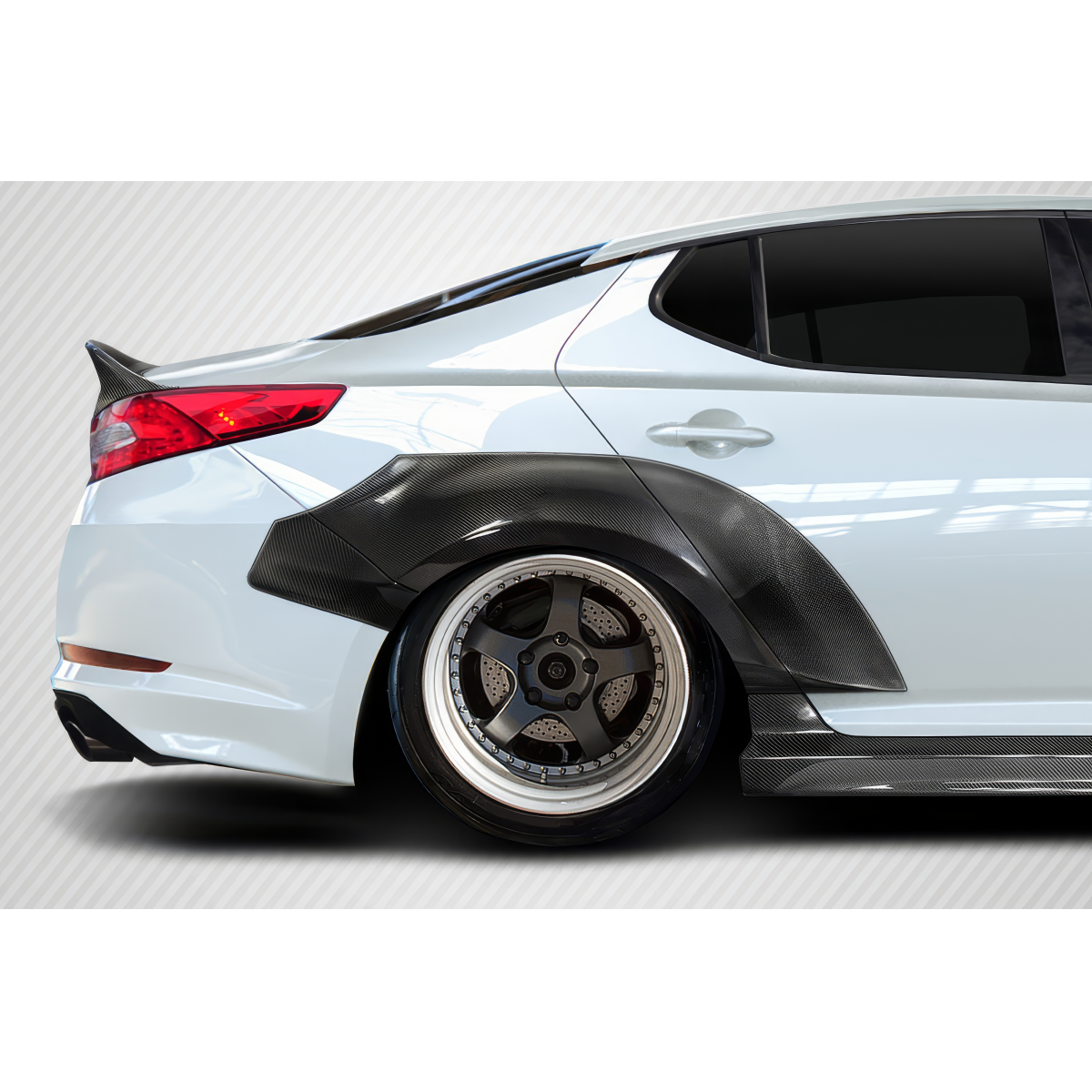 Modify your KIA Optima 2011 with our Exterior/Complete Body Kits - Side angle view of modified KIA Optima fender