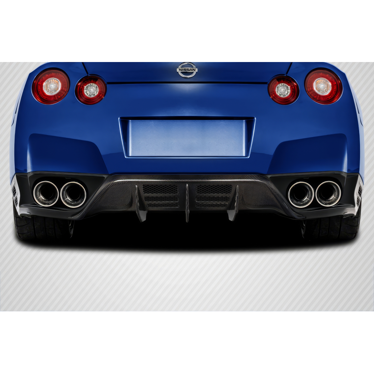 Modify your Nissan GT-R 2009 with our Exterior/Diffusers - Rear view at a slight upward angle
