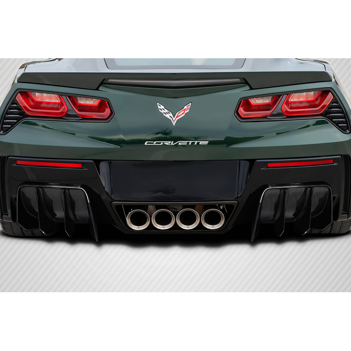 Modify your Chevrolet Corvette 2014 with our Exterior/Diffusers - Rear view of the vehicle at a straight angle