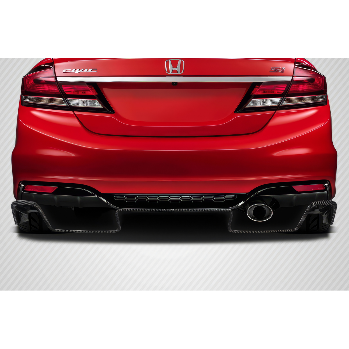 Modify your Honda Civic 2006 with our Exterior/Diffusers - Image shows rear view of Honda Civic at eye level