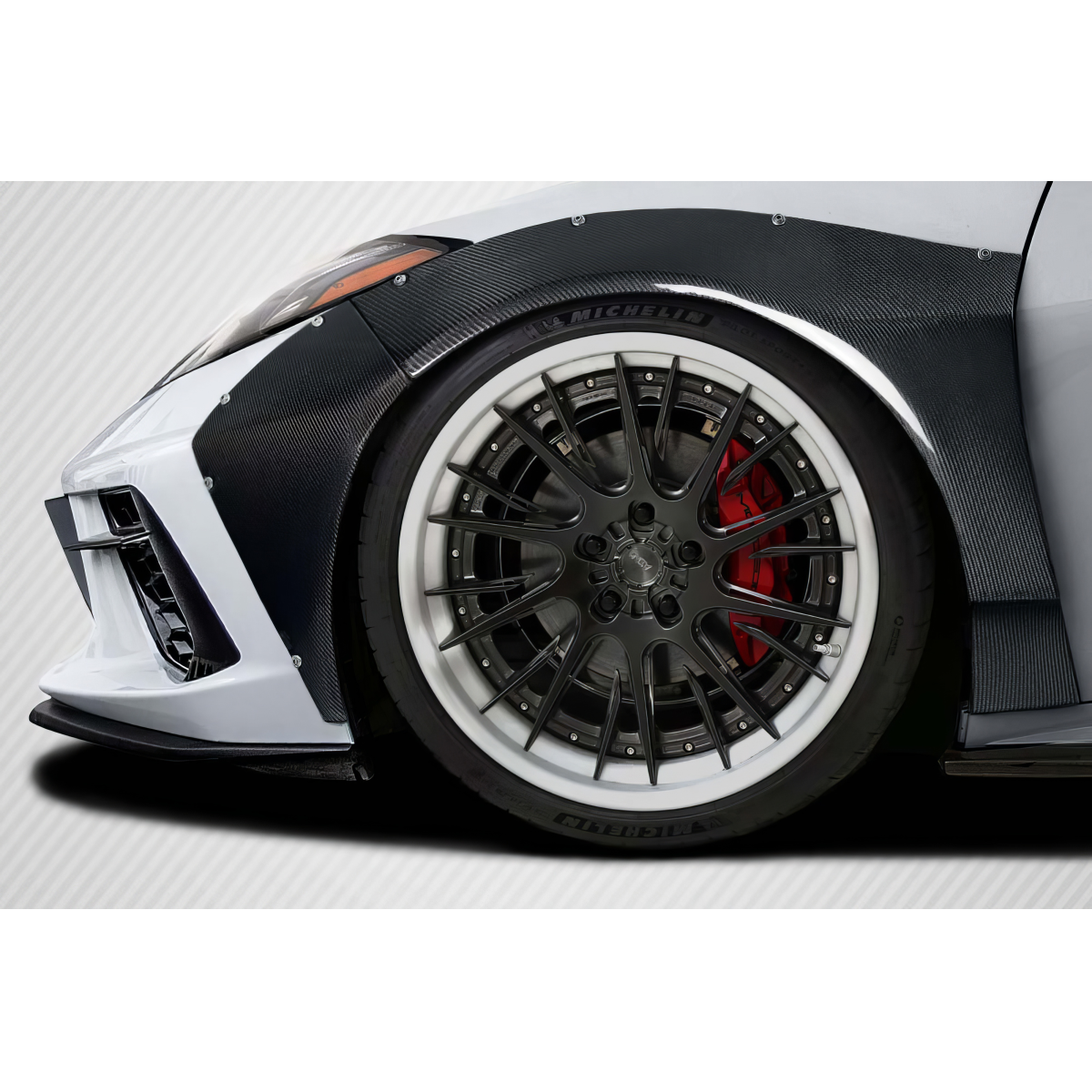 Modify your Chevrolet Corvette 2020 with our Exterior/Fenders - Side angle showcasing fender and wheel details