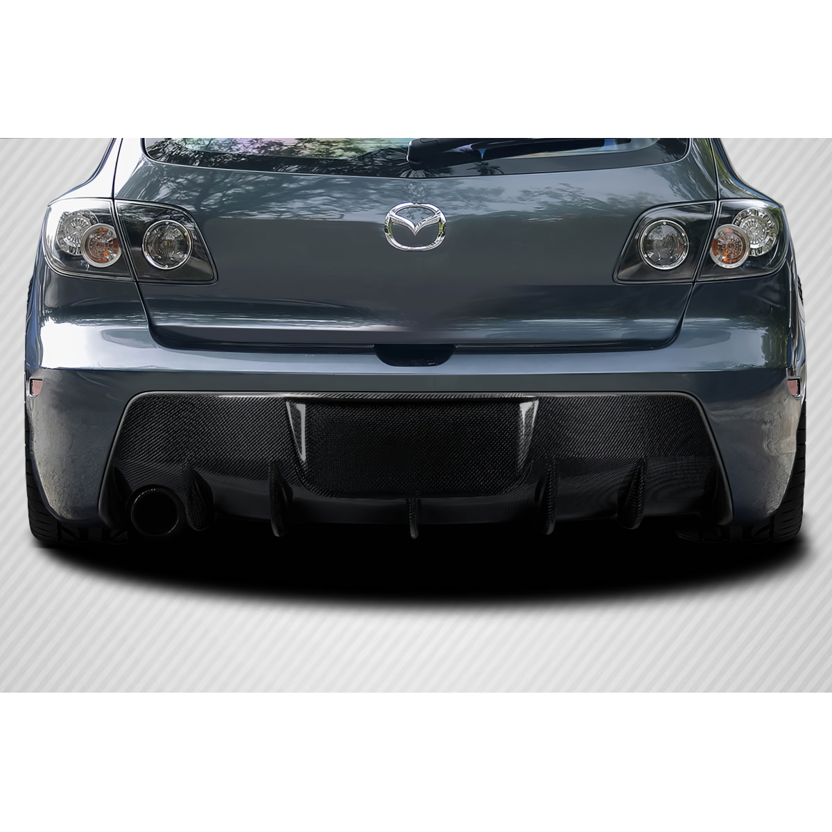 Modify your Mazda 3 2004 with our Exterior/Diffusers - The image shows the rear view of the vehicle