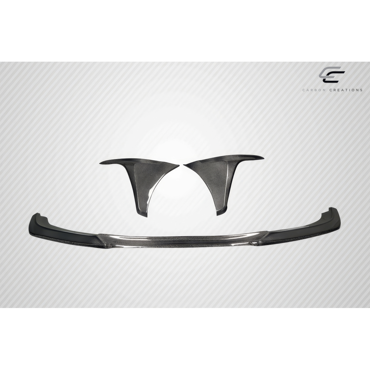 Modify your Honda Civic 2016 with our Exterior/Front Bumpers or Lips - Front view showing front lip and side pieces