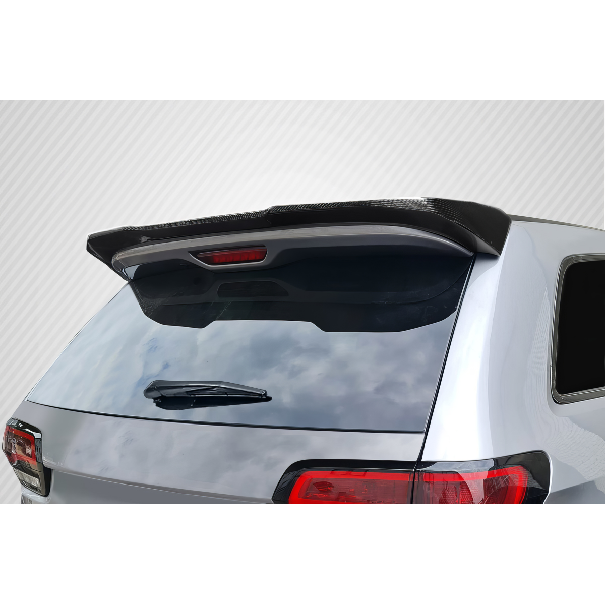 Modify your Jeep Cherokee 2011 with our Exterior/Wings - Rear view of the vehicle at slight upward angle