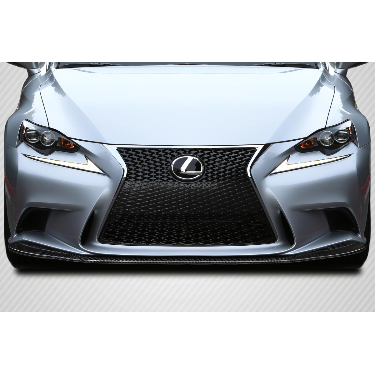 Modify your Lexus IS Series 2014 with our Exterior/Front Bumpers or Lips - Front angle view of a bumper lip spoiler