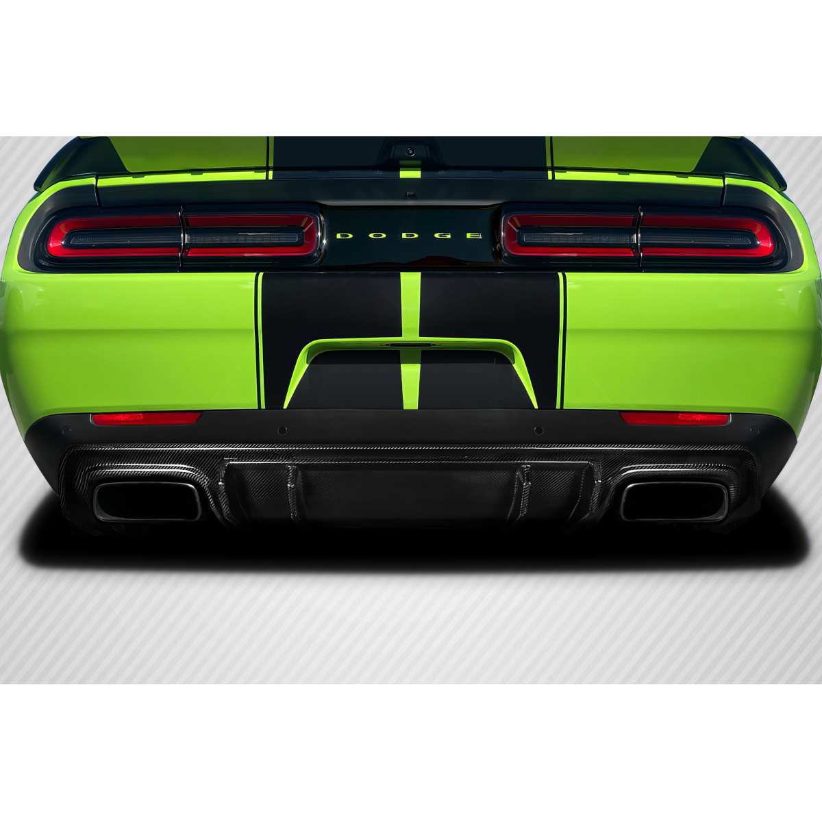 Modify your Dodge Challenger 2015 with our Exterior/Diffusers - Viewed from the rear at a low angle