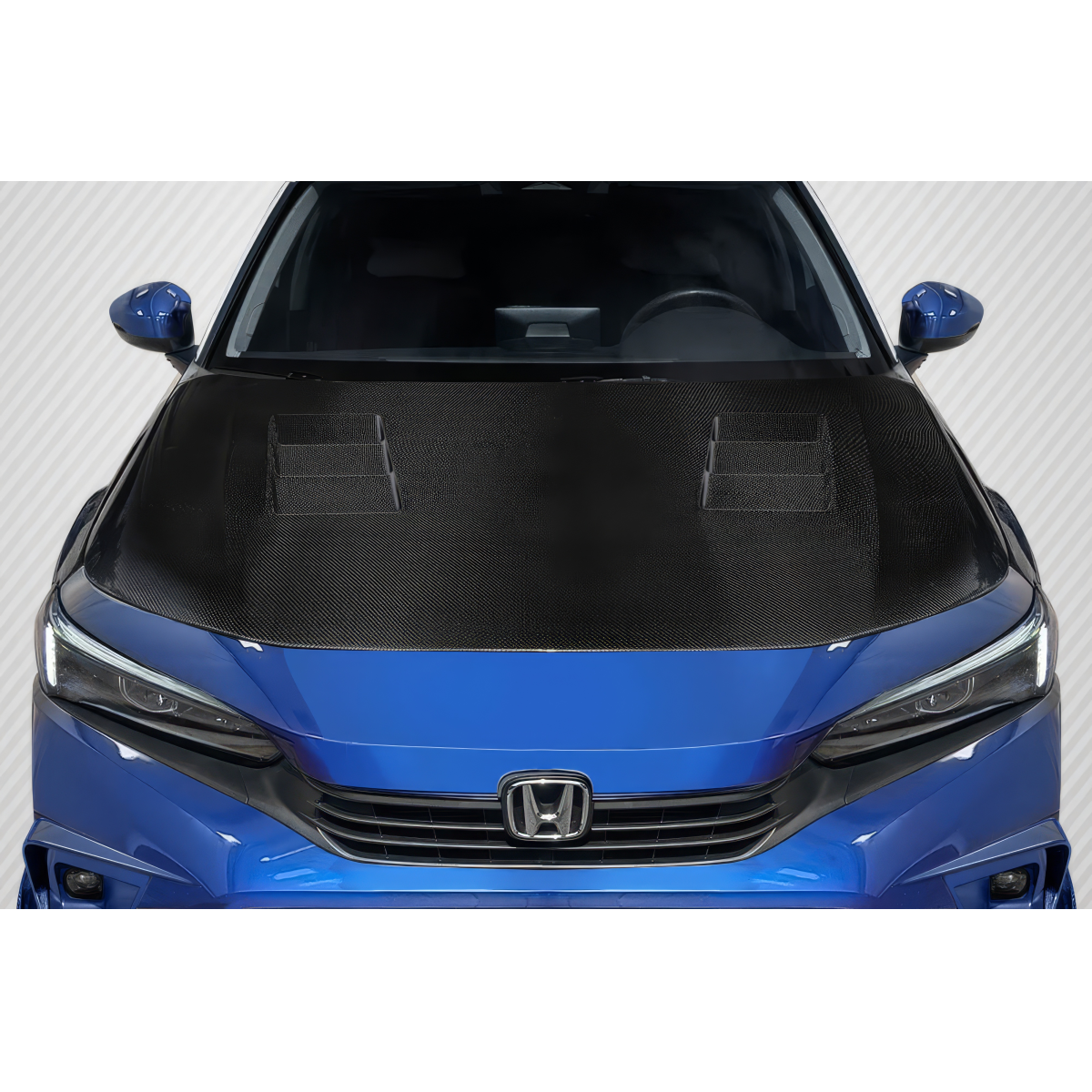 Modify your Honda Civic 2022 with our Exterior/Hoods - Top view of hood at a straight angle