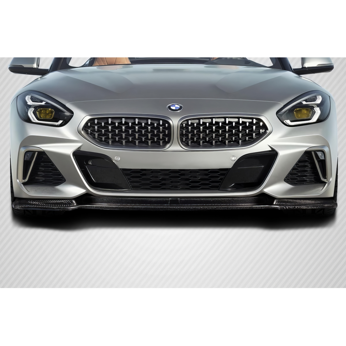 Modify your BMW Z4 2019 with our Exterior/Front Bumpers or Lips - Front view of car part at a slight angle